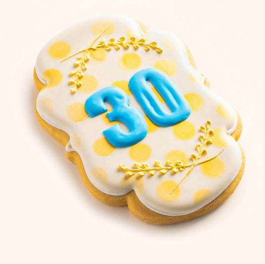 30th Birthday Cookie White