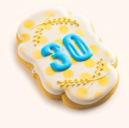 30th Birthday Cookie White