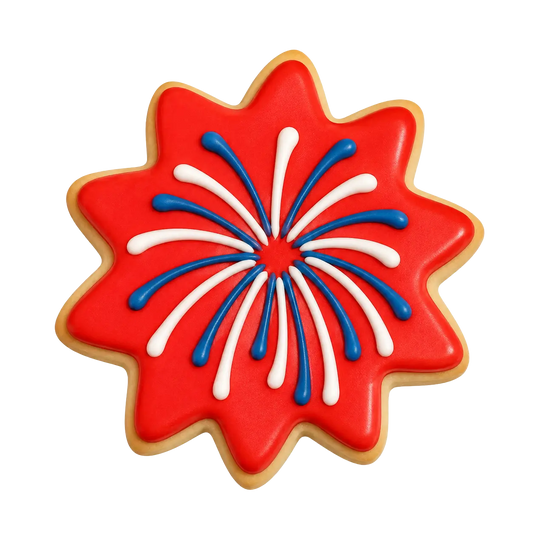 4th of July Firework Sugar Cookie – Red, White, and Blue Patriotic Dessert CustomCookies.com