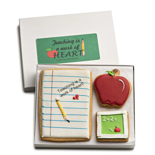 A Work of Heart" Teacher Appreciation Cookie Gift Box CustomCookies.com