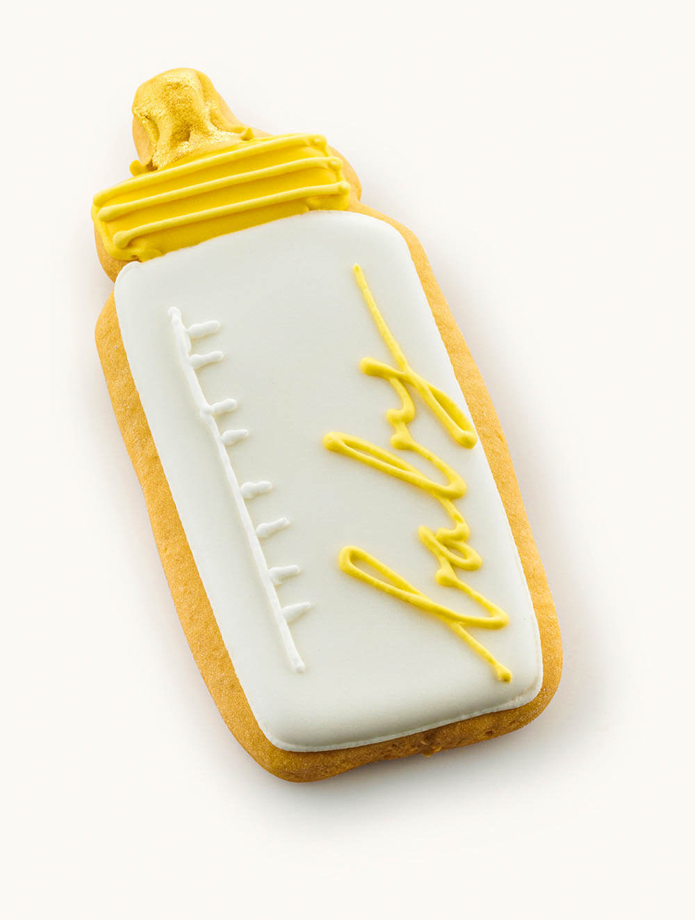 baby bottle cookies for boy baby shower Yellow