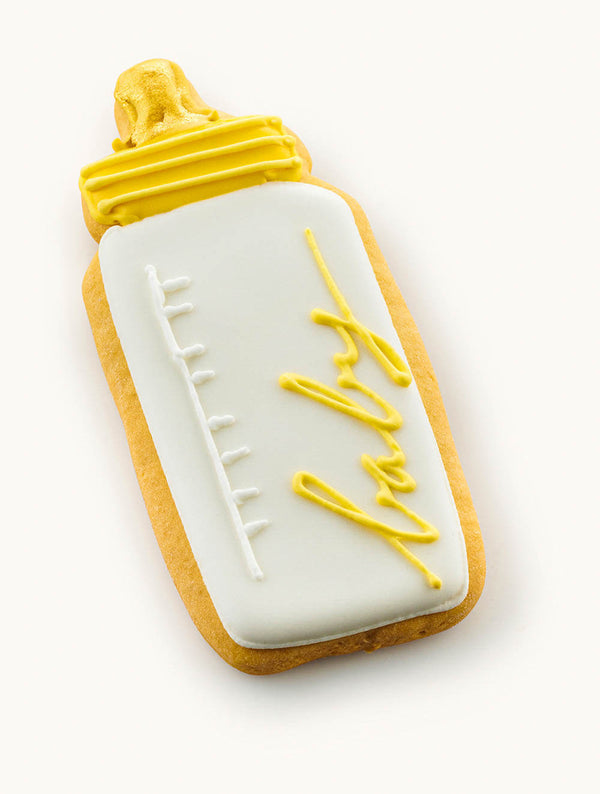 baby bottle cookies for boy baby shower Yellow