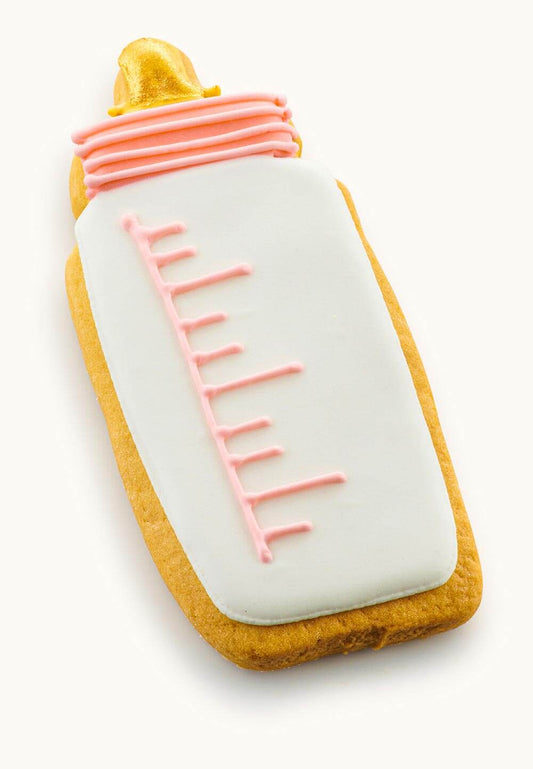 baby bottle cookies for girl baby shower Peach