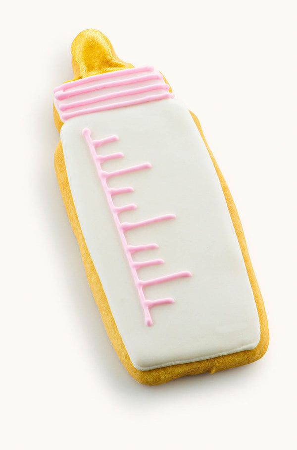 baby bottle cookies for girl baby shower Pink