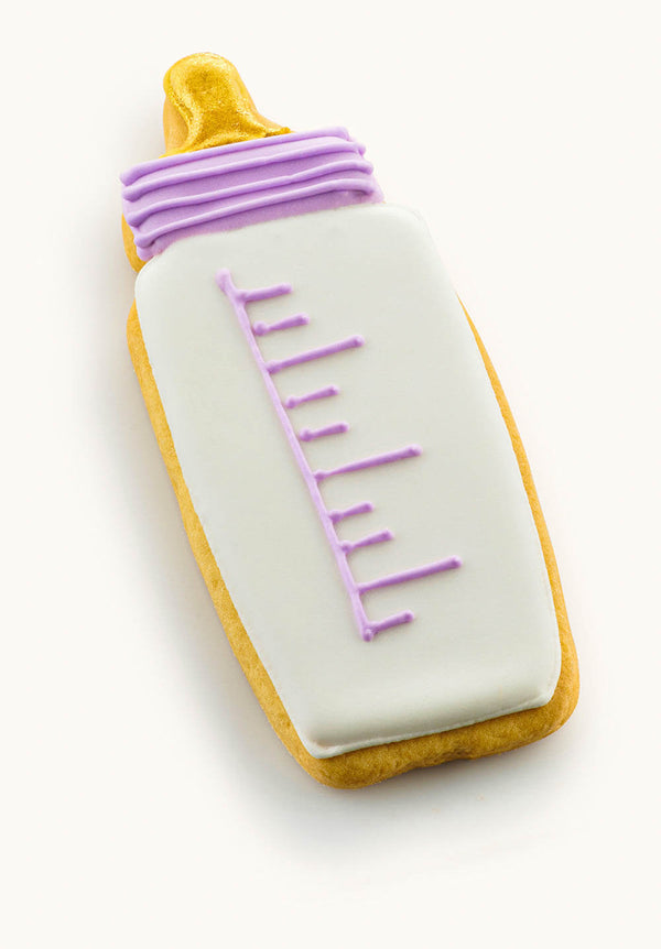 baby bottle cookies for girl baby shower Purple