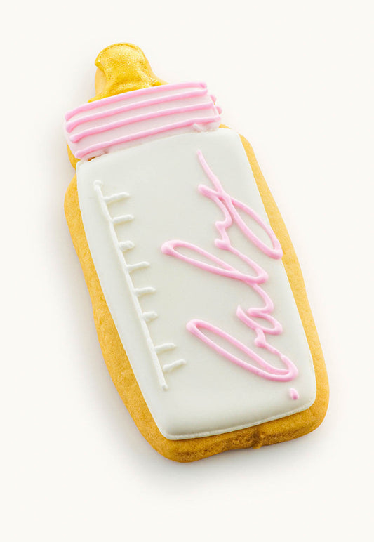 baby bottle cookies for girl Pink
