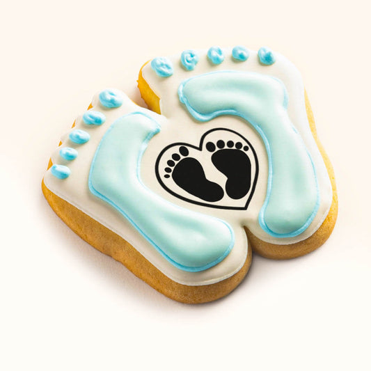 Baby Boy Footsteps Cookie