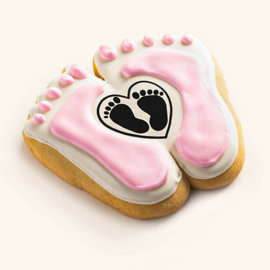 Baby Girl Footsteps Cookies