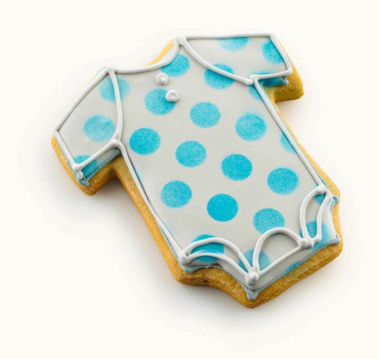 Baby Shower Boys Onesie Cookie with Polka Dots Gray list_default
