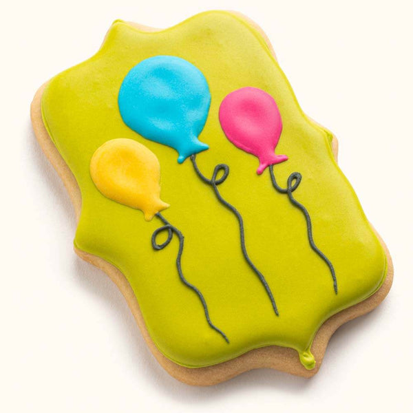 Balloon Plaque Cookie  Yellow