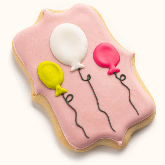 Balloon Plaque Cookie  Pink