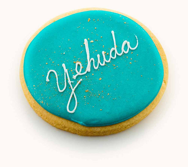 bar mitzvah cookies with boy names Light Blue
