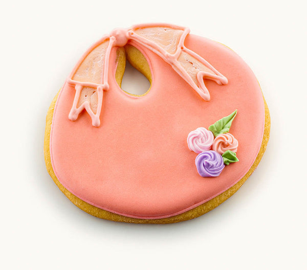 bib cookies for girl baby shower Peach