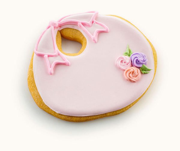 bib cookies for girl baby shower Pink