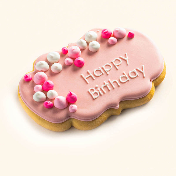 Birthday Plaque Cookies Pink