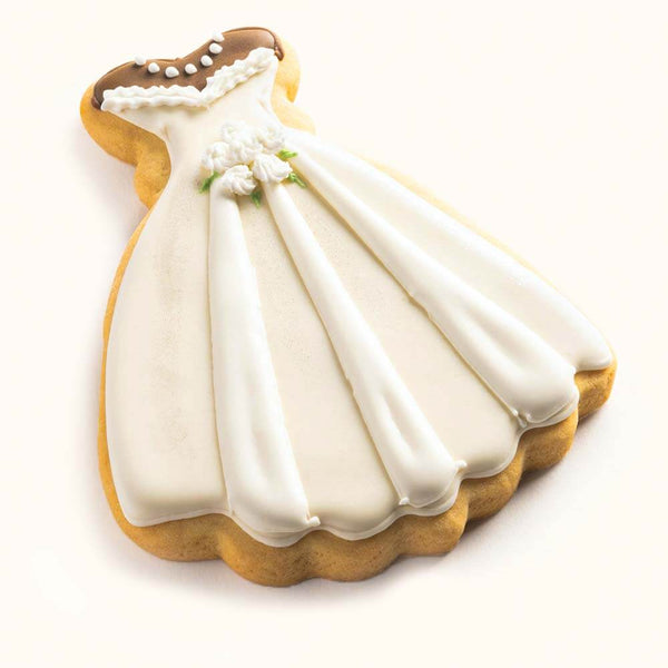 Bridal Gown Cookies Dark White