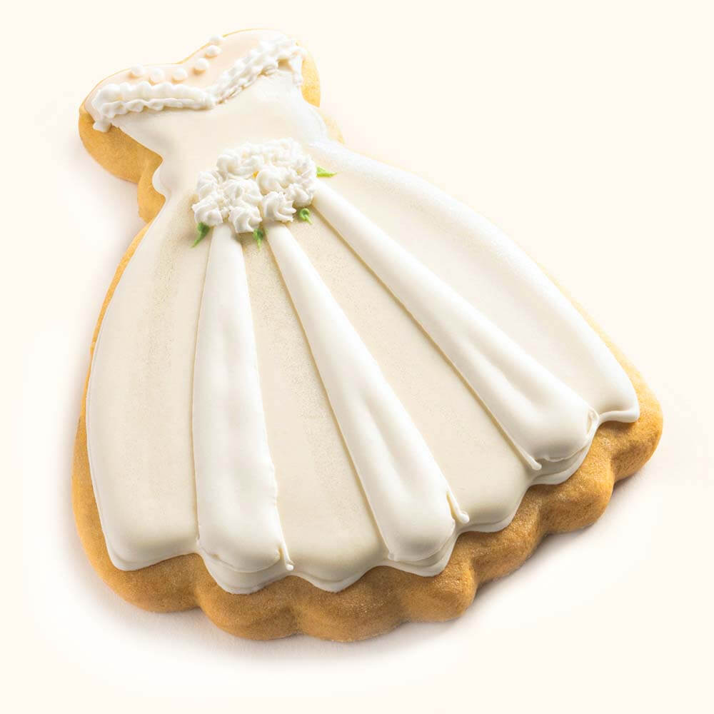 Bridal Gown Cookies Light White
