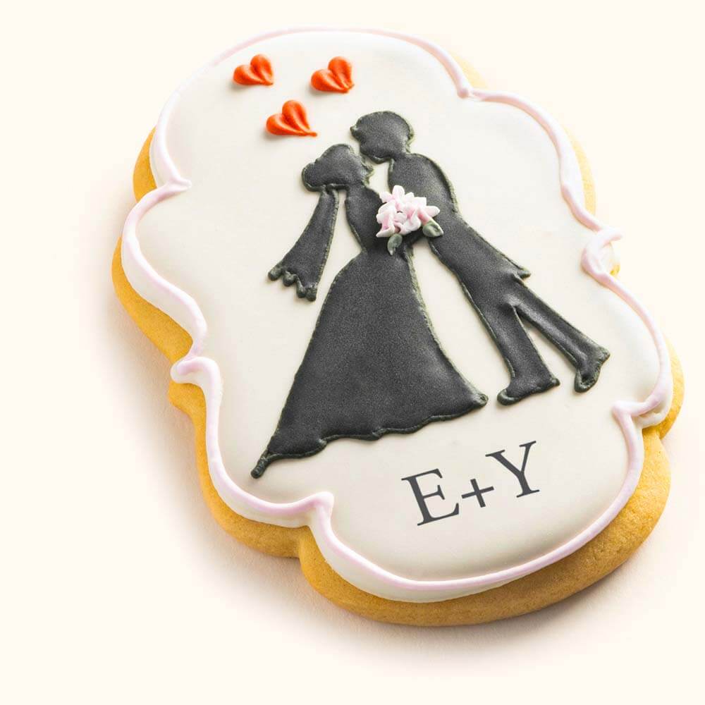 Bride and Groom Wedding Cookies White