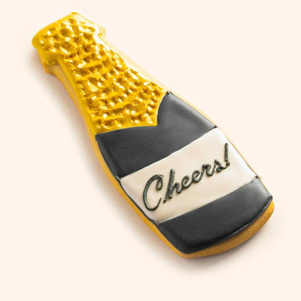 Champagne Bottle Cookies Black