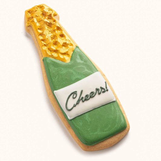 Champagne Bottle Cookies Green