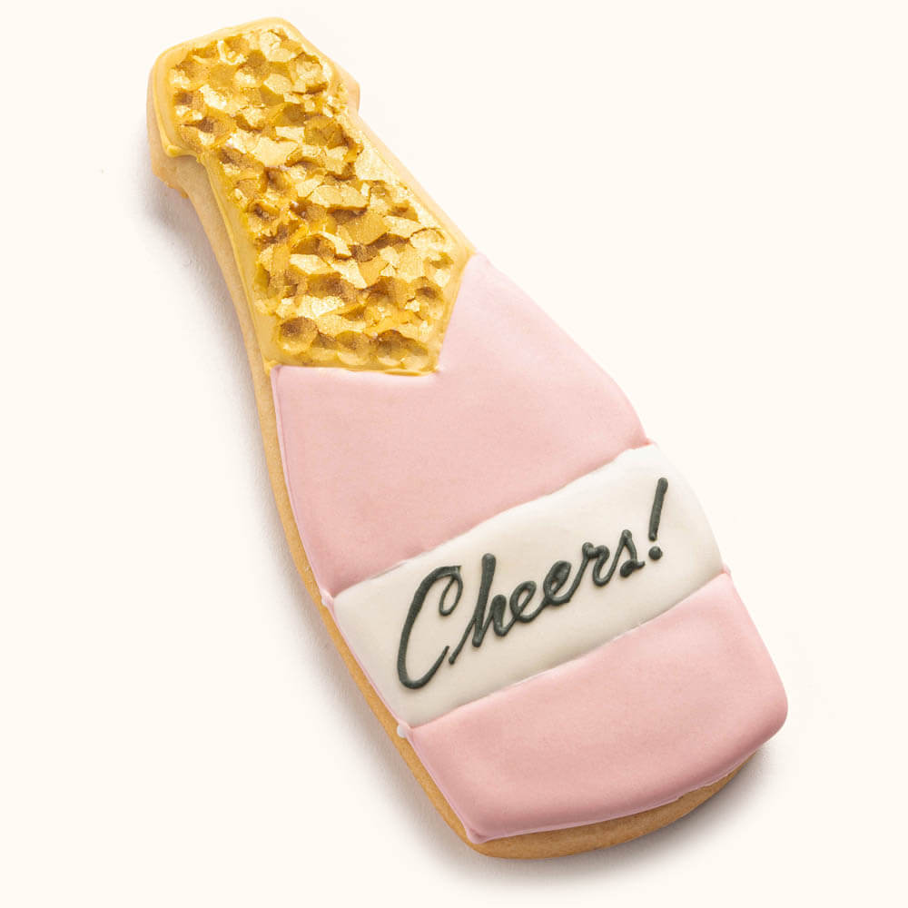 Champagne Bottle Cookies Pink