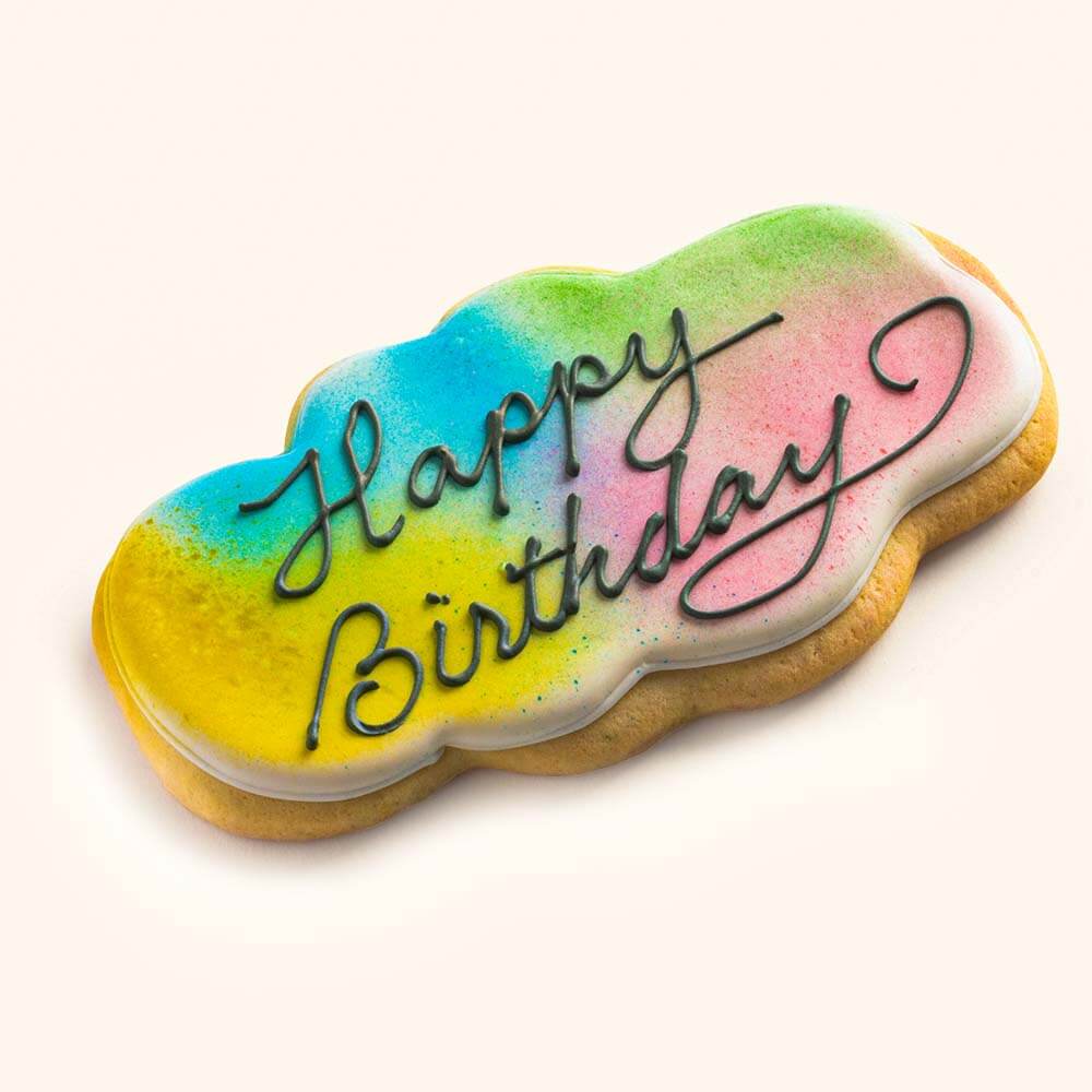 Colorful Birthday Plaque Cookie Colorful Alt