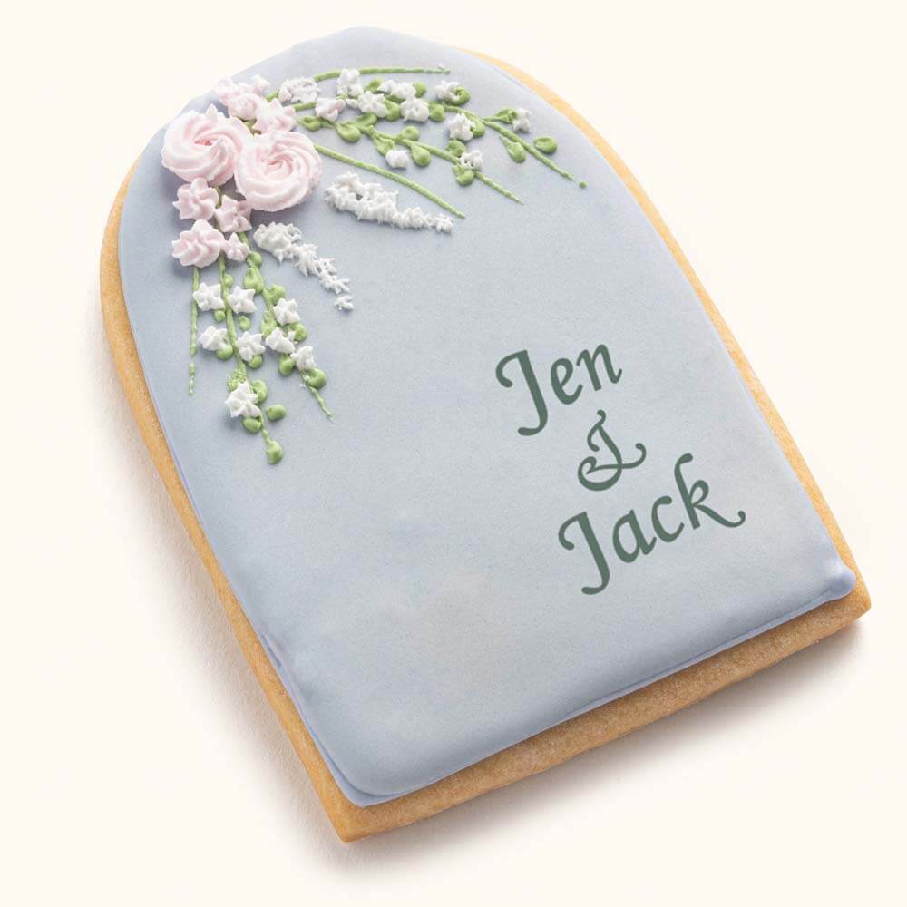 Cookies with Bride and Groom Names Gray