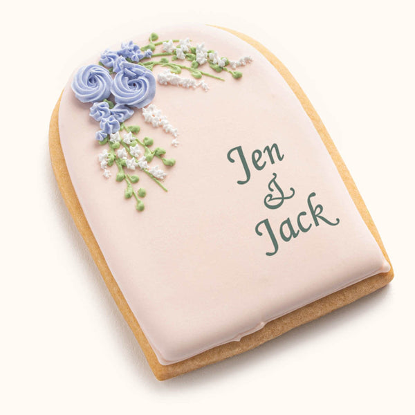Cookies with Bride and Groom Names Pink