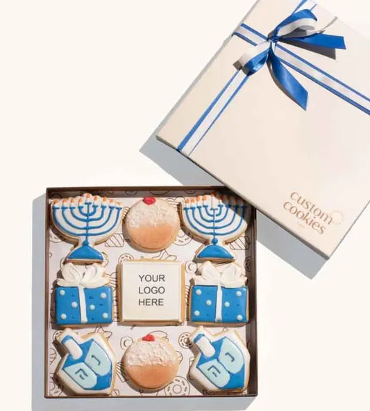 Customized Hanukkah Supreme Cookie Gift box CustomCookies.com
