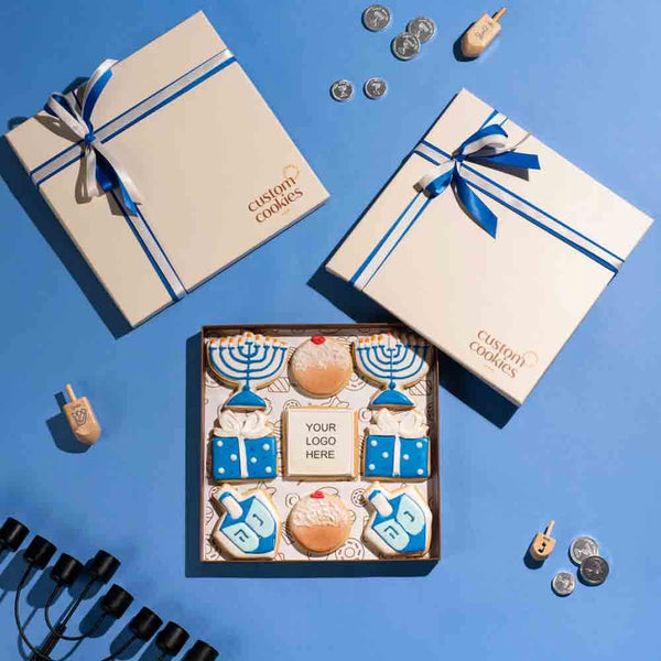 Dreidel Cookies, with Logo