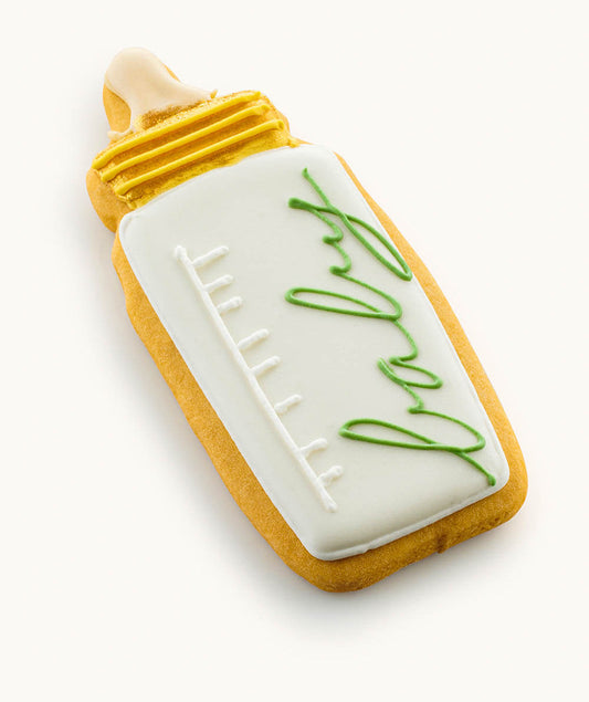 Decorated baby bottle cookies