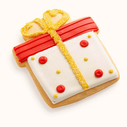 Decorated Christmas Gift Box Sugar Cookies