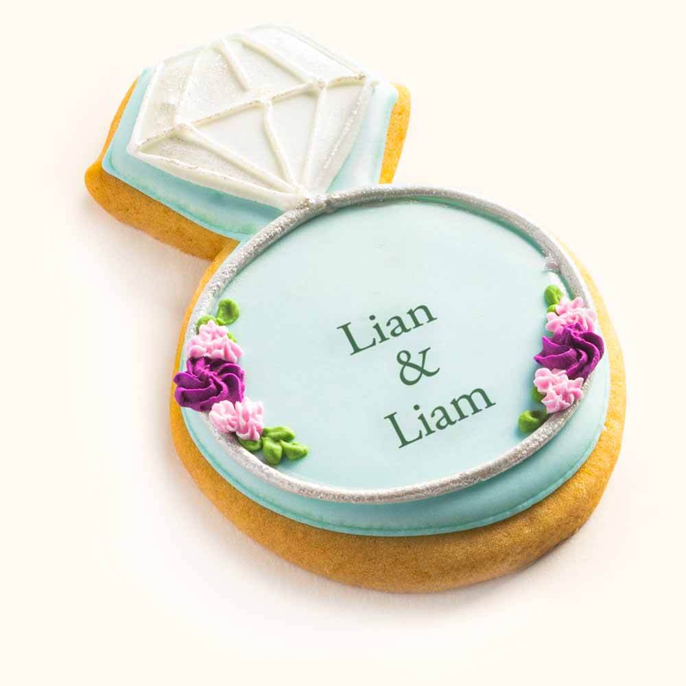 Engagement Ring Cookies  Blue