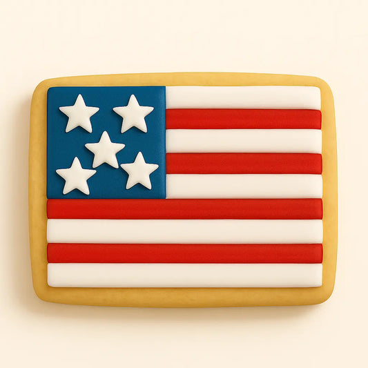 Rectangle American Flag Cookie CustomCookies.com