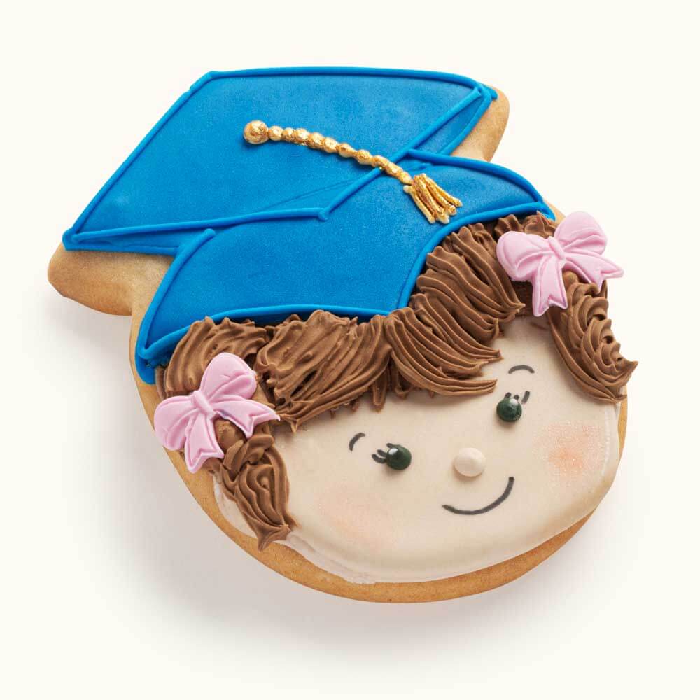Graduation Face Cookies Pink