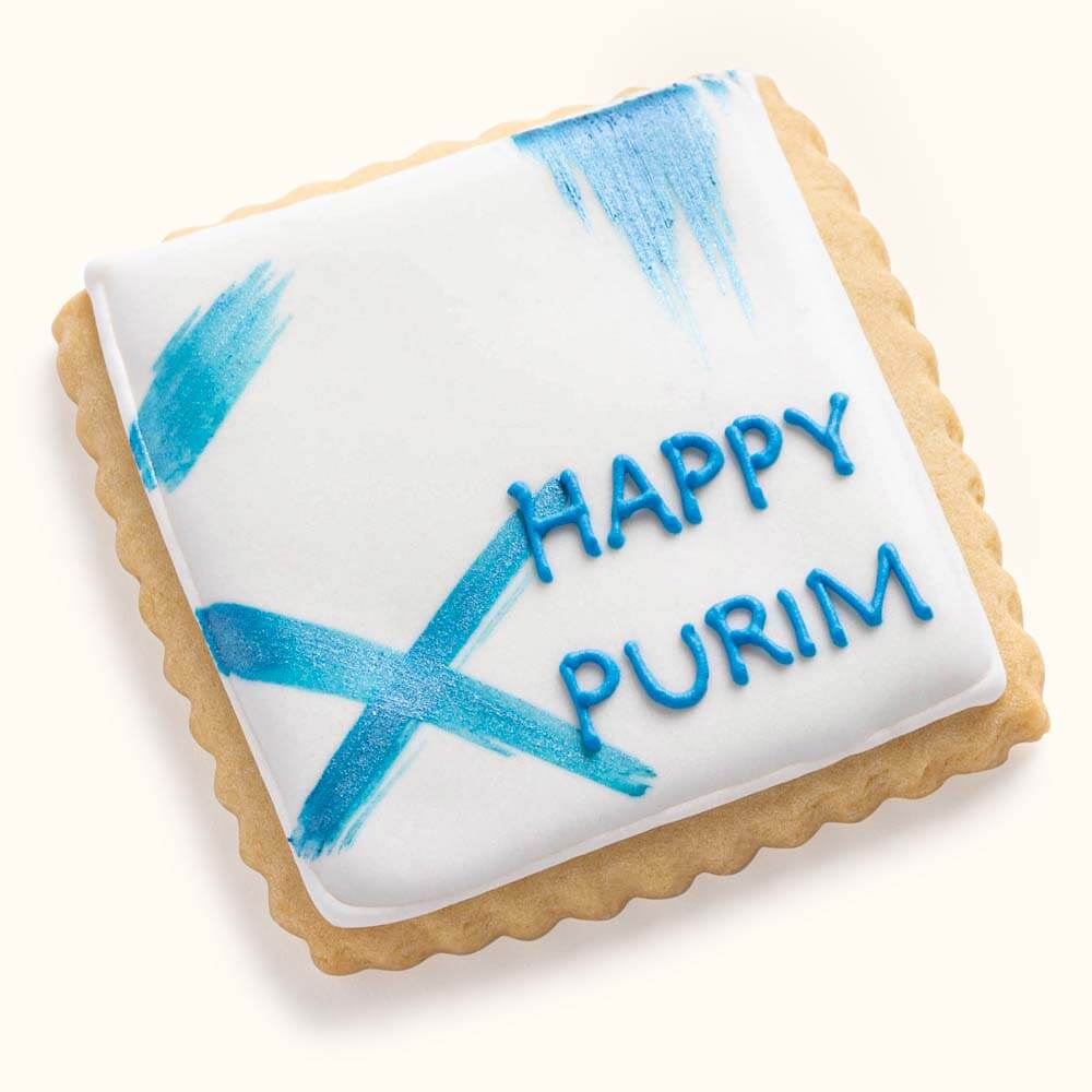 Happy Purim Cookies Blue