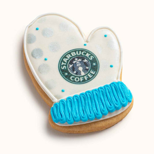 Holiday Mitten Cookies, With Logo Blue
