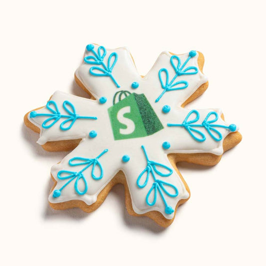 Holiday Snowflake Cookies, with Logo Blue