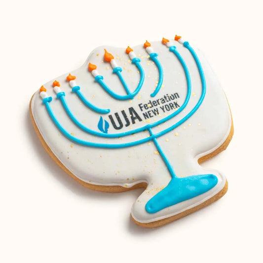 Menorah Cookie, with Logo CustomCookies.com