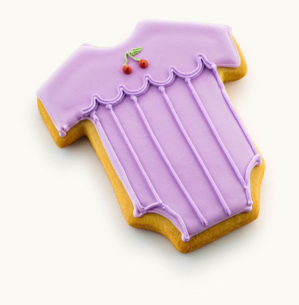 Onesie Baby Cookies For Girls Baby Shower Purple