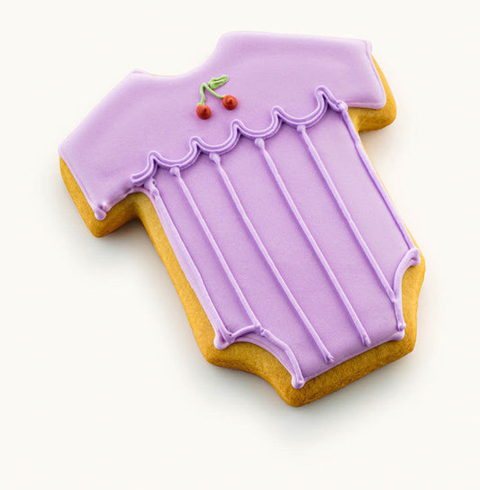 Onesie Baby Cookies For Girls Baby Shower Purple