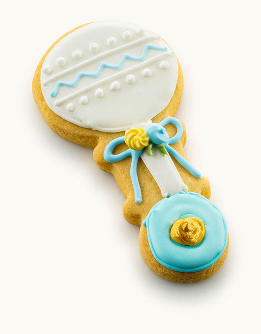 rattle cookie for baby boy Blue