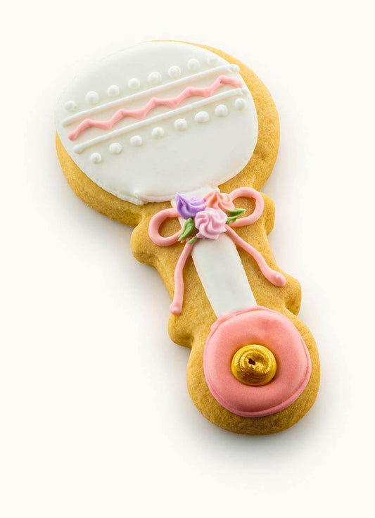 rattle cookie for baby girl Peach