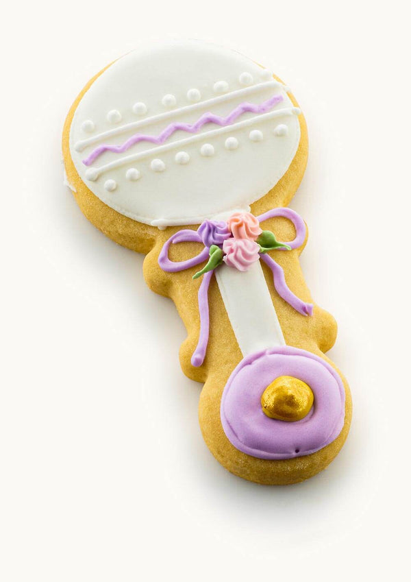 rattle cookie for baby girl Purple