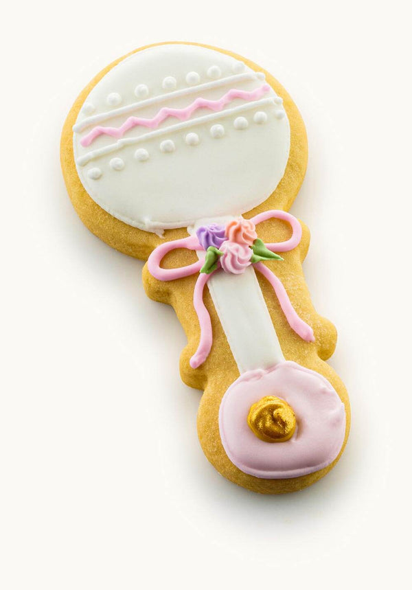 rattle cookie for baby girl Pink
