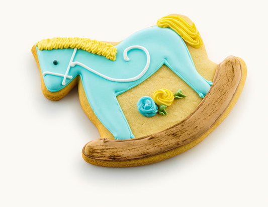 rocking horse cookies for boy Blue