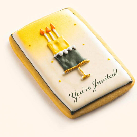 Tiered Birthday Cake Cookie Yellow