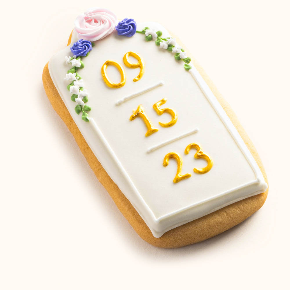 Wedding Date Cookie White