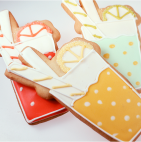 Custom Cookies in the Shape of a Drink with Straws - Recent Creation