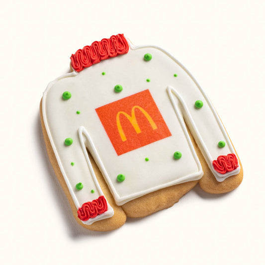 Holiday Ugly Sweater Cookie with Logo - Red